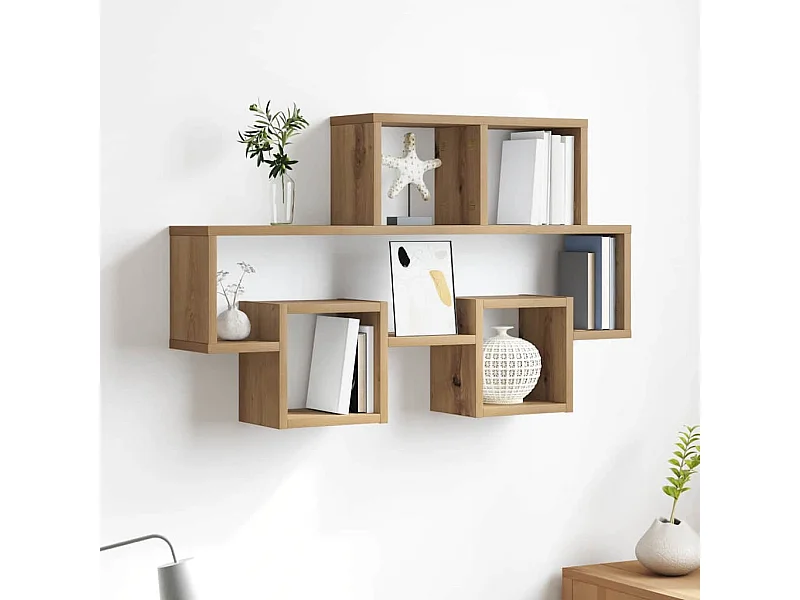 Étagère Murale avec étagère chêne artisanal 82 x 15 x 51 cm