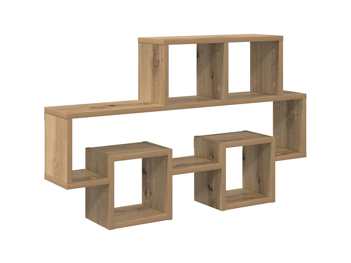 Wandplank met plank, handgemaakt eikenhout, 82 x 15 x 51 cm