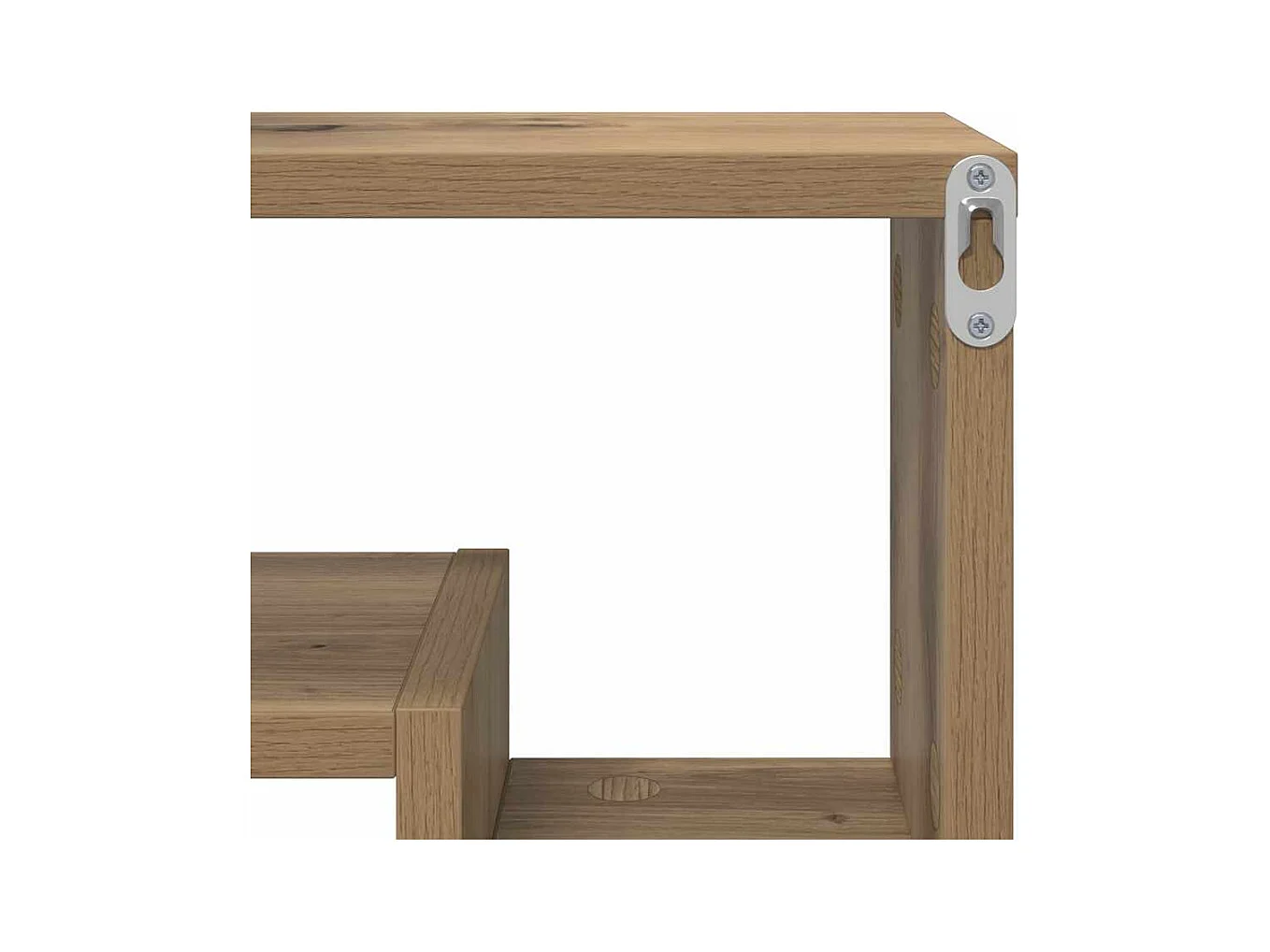 Wandplank met plank, handgemaakt eikenhout, 82 x 15 x 51 cm