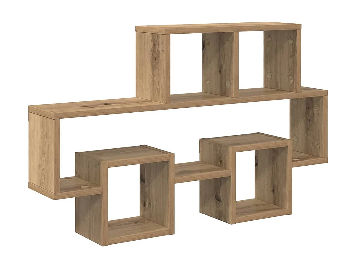 Mensola da parete con ripiano, rovere lavorato a mano, 82 x 15 x 51 cm