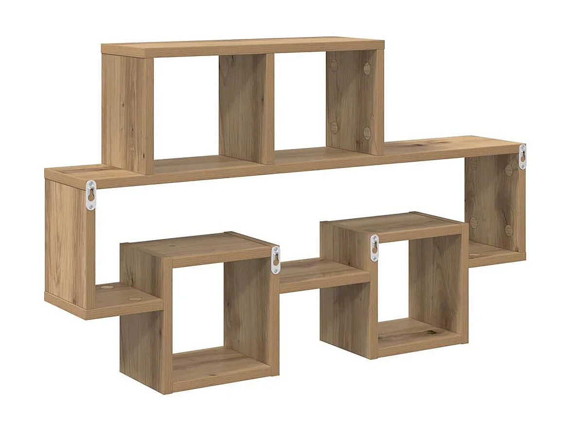 Mensola da parete con ripiano, rovere lavorato a mano, 82 x 15 x 51 cm