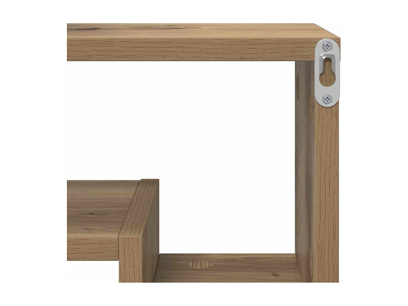 Mensola da parete con ripiano, rovere lavorato a mano, 82 x 15 x 51 cm