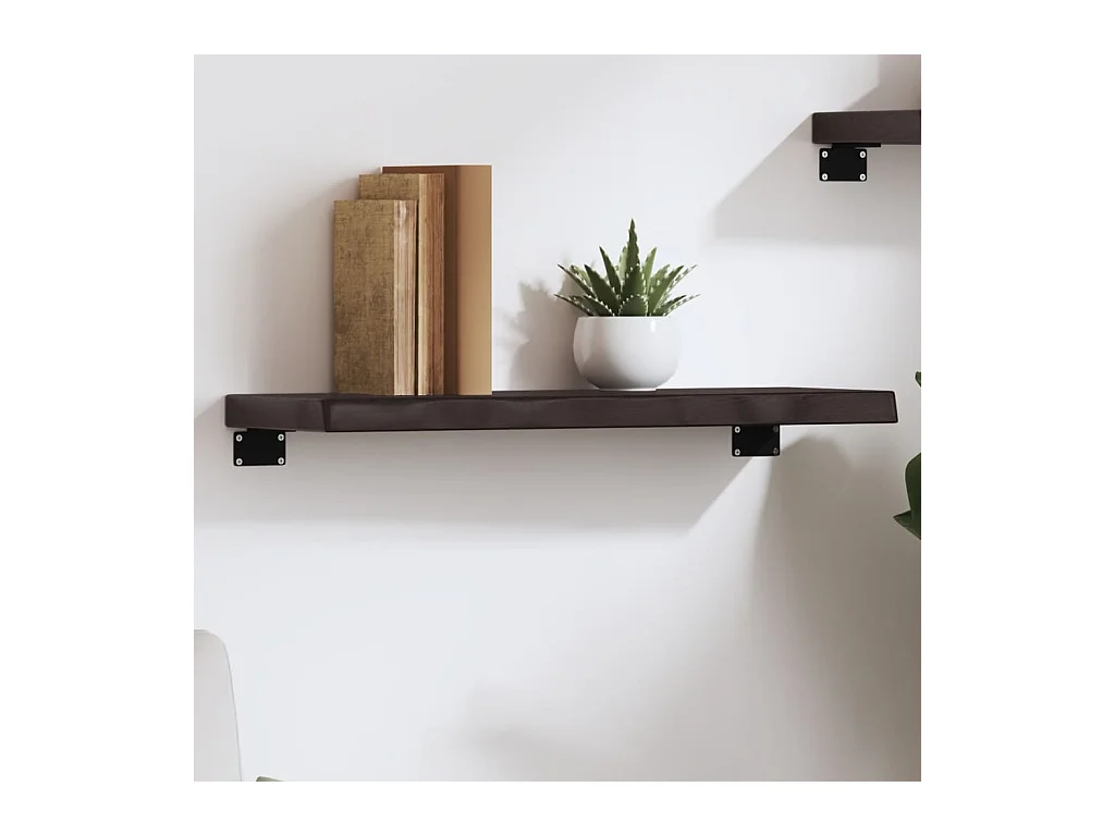 Estante de pared marrón oscuro 60x20x4 cm madera maciza de roble tratado