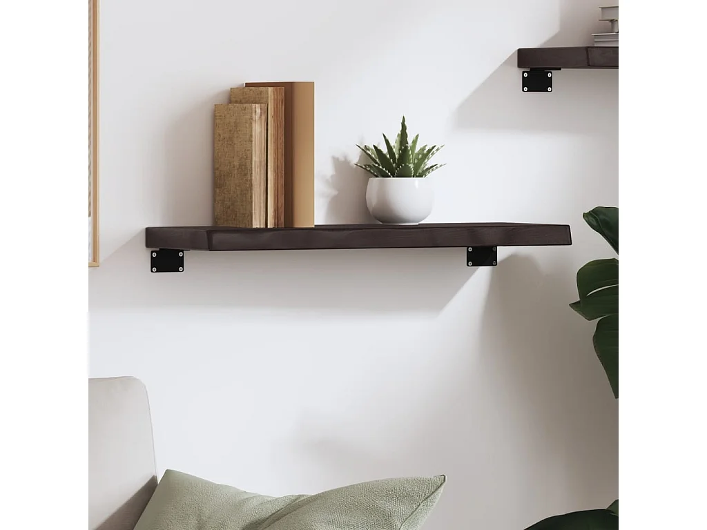 Étagère murale marron foncé 60x20x4 cm bois chêne massif traité
