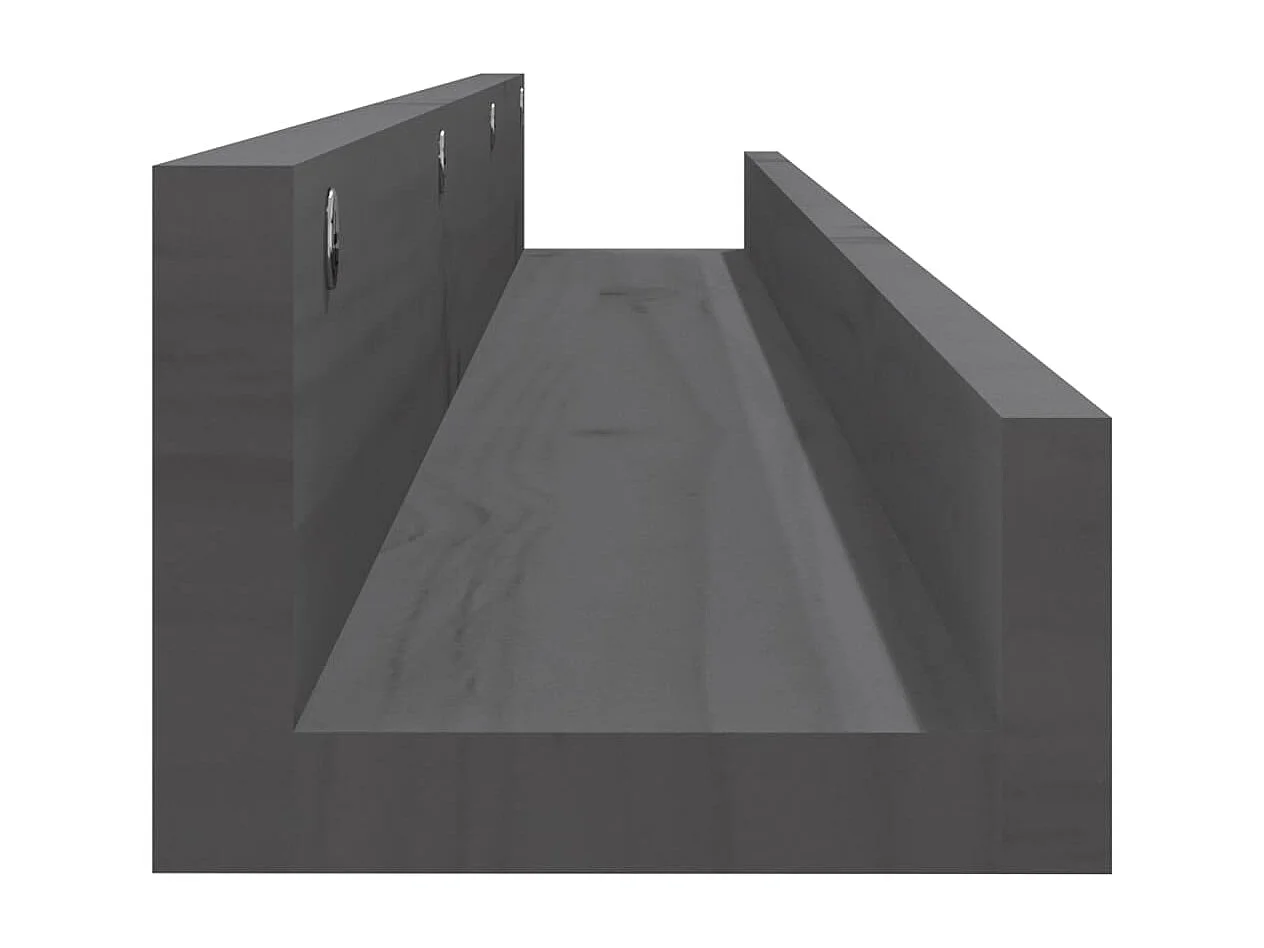 Wandplanken 2 stuks Grijs 110x12x9 cm Massief grenenhout