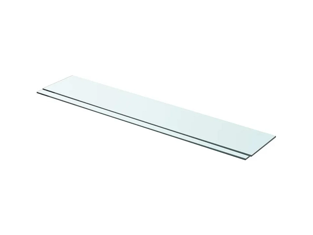 Panneaux d'étagère 2 pcs Verre Transparent 90 x 15 cm