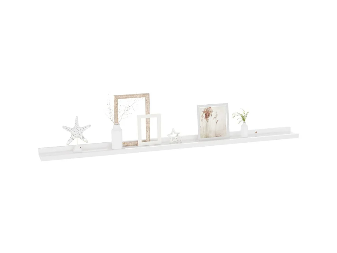 Mensole da parete 4 pz Bianco lucido 115x9x3 cm