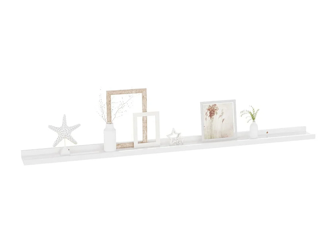 Estantes de pared 4 piezas Blanco brillo 115x9x3 cm