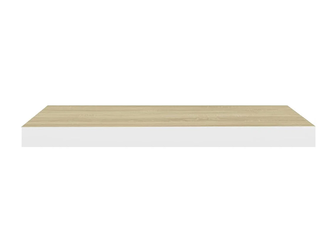 Estantes flotantes 2 piezas roble y blanco 60x23,5x3,8 cm MDF