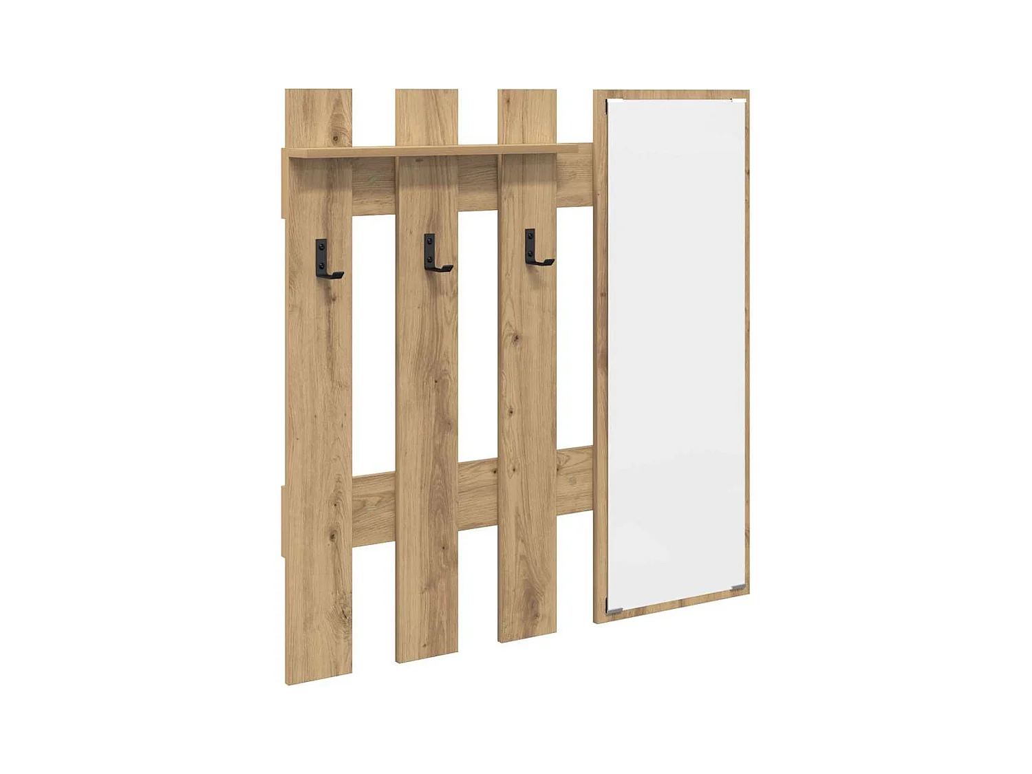 Appendiabiti da parete con specchio Artisan rovere 100 x 10 x 100 cm