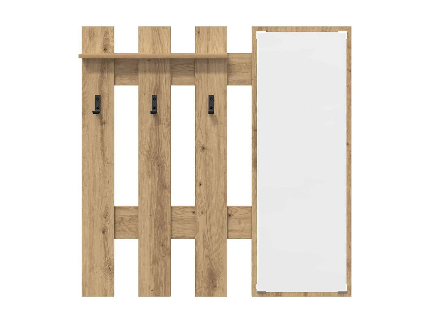 Wandkapstok met spiegel Artisan eiken 100 x 10 x 100 cm