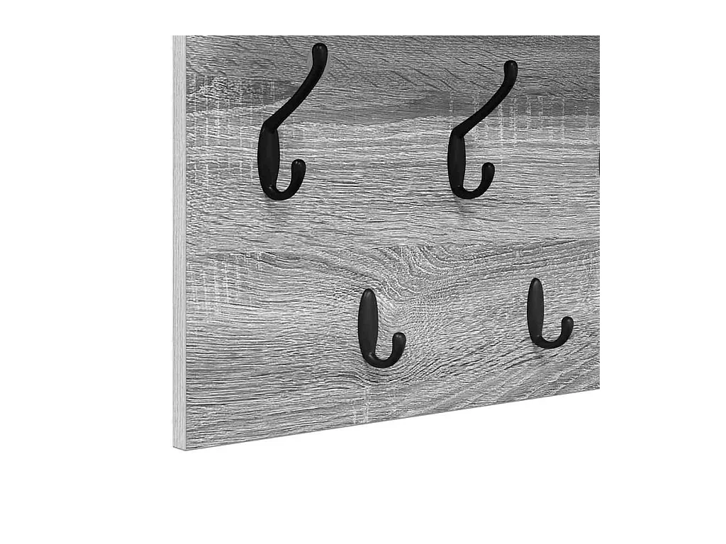 Appendiabiti da parete grigio Sonoma con ripiano in legno ingegnerizzato