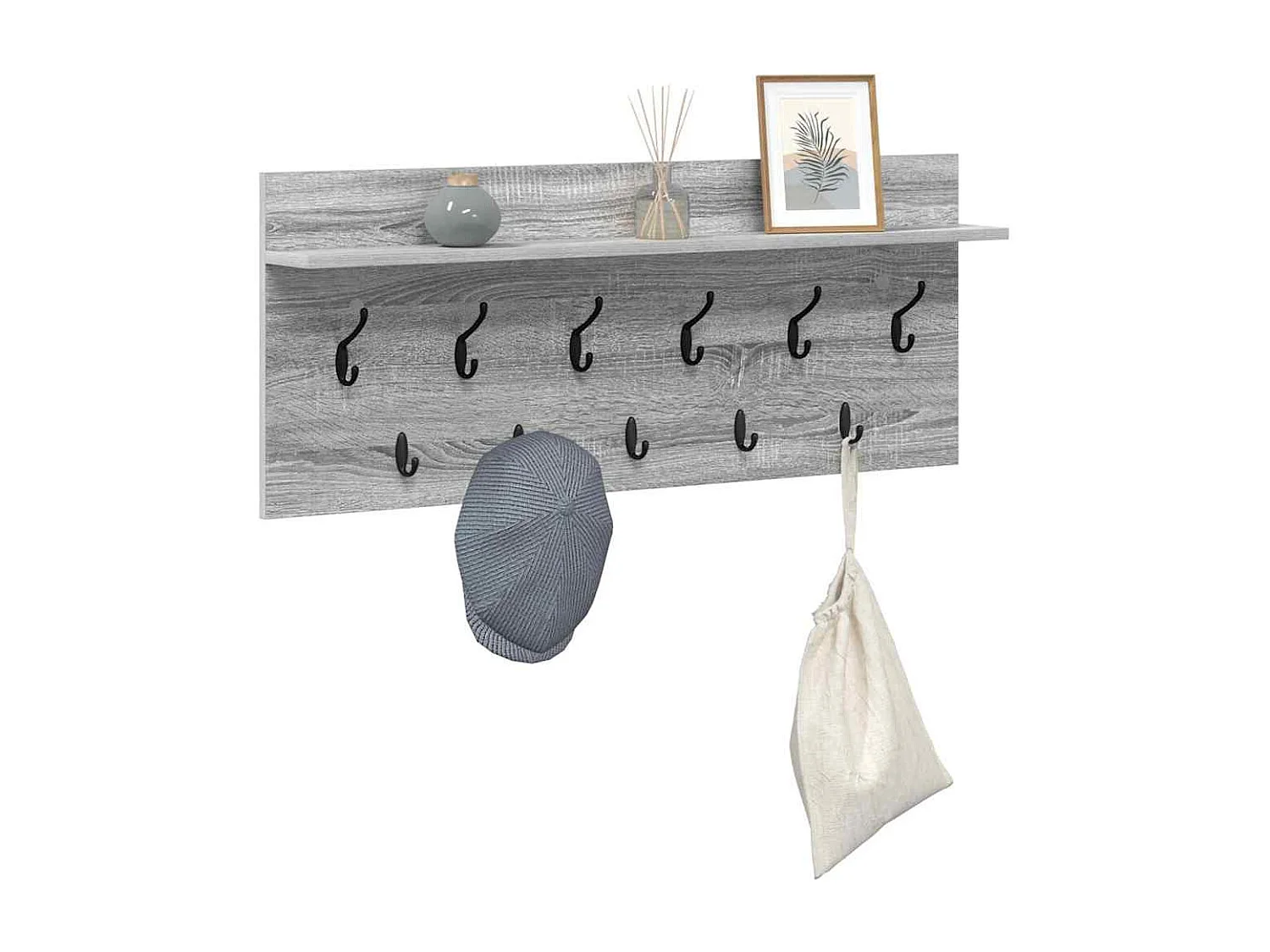Porte-manteau mural avec étagère Sonoma gris Bois d'ingénierie