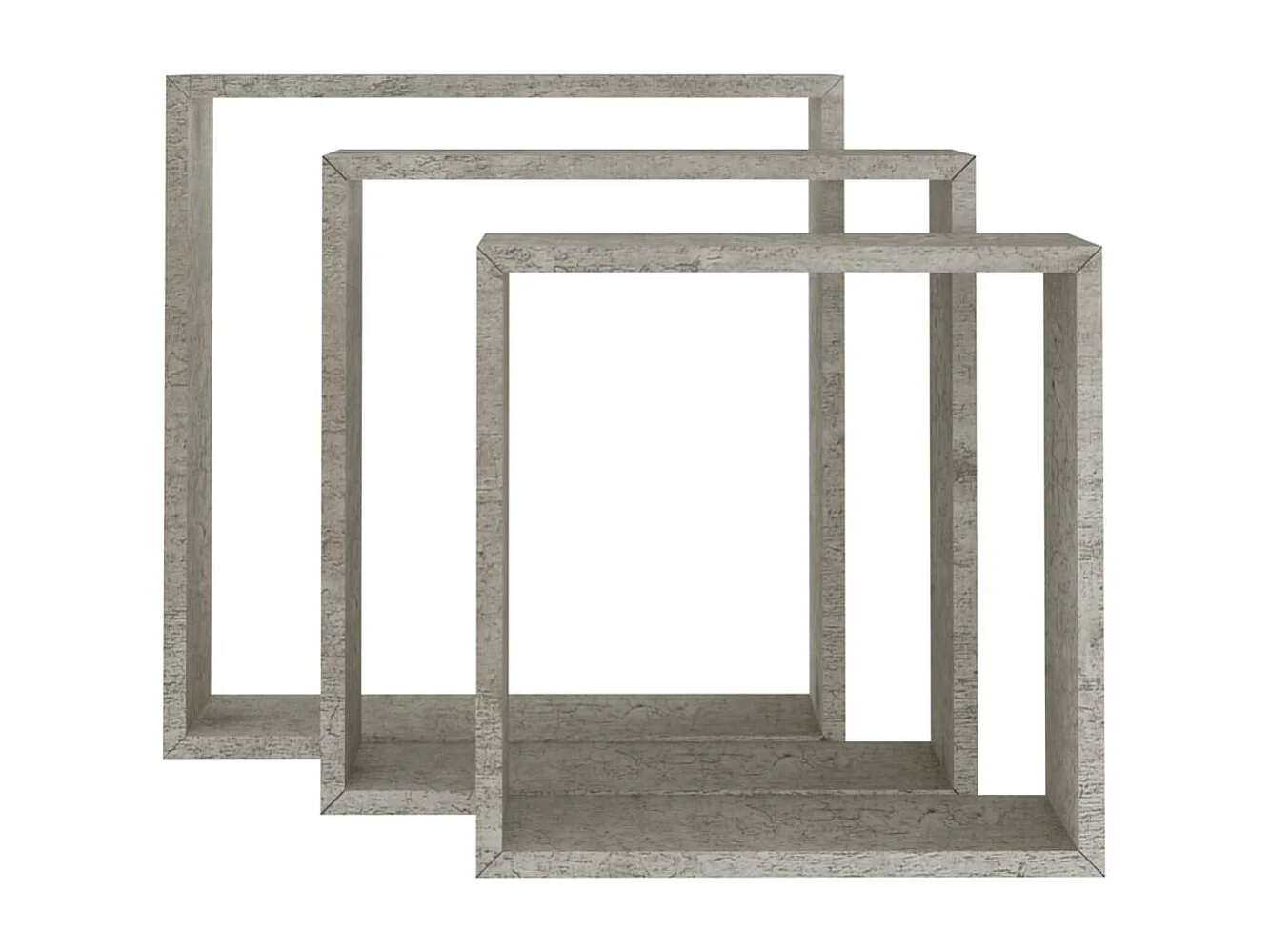 Estantes de pared cúbicos de 3 piezas, gris hormigón