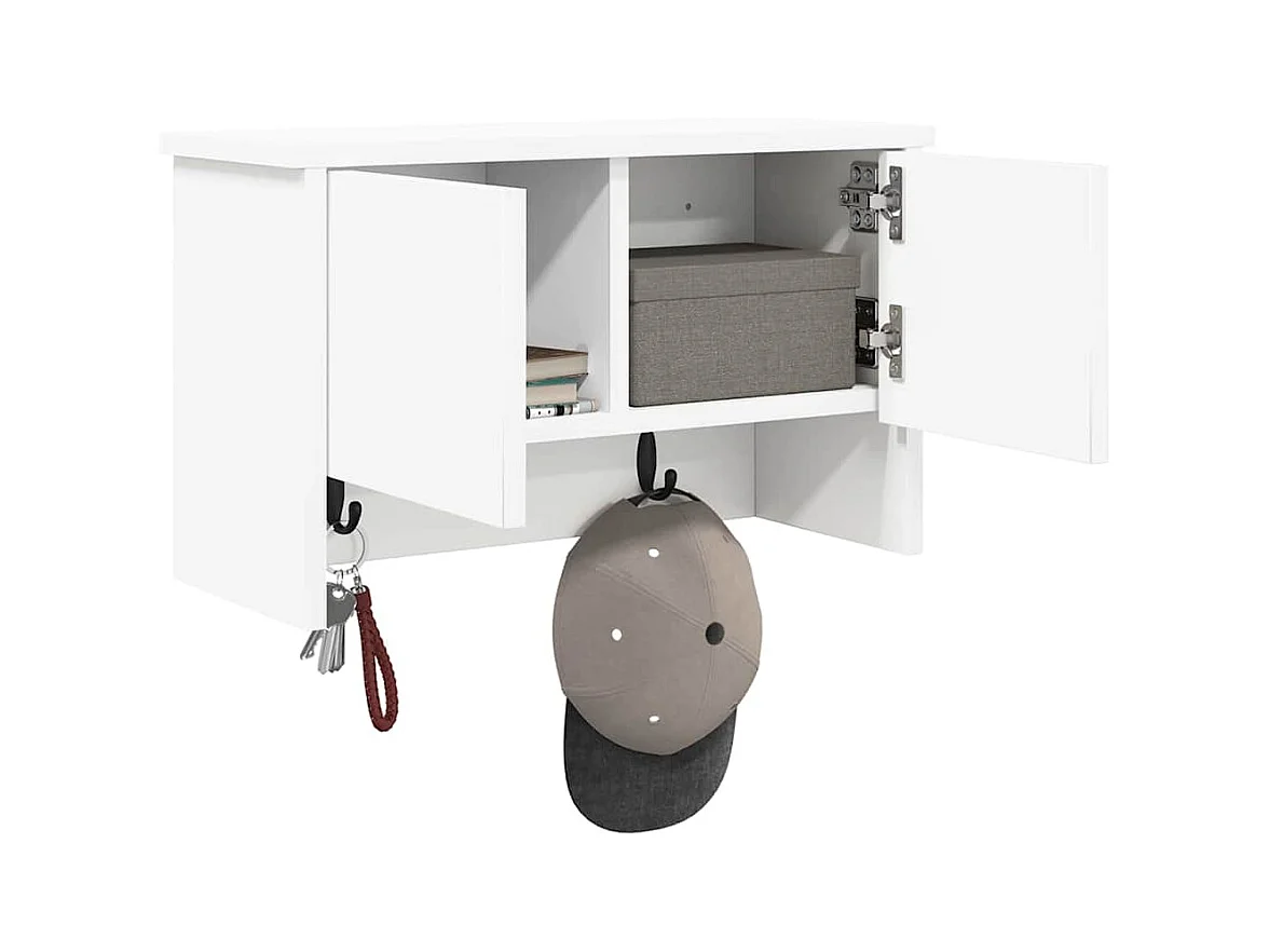 Perchero de pared Blanco 50 x 20 x 30 cm Madera de ingeniería