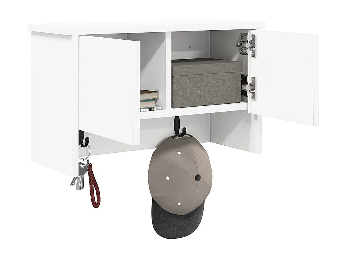 Porte-manteau mural Blanc 50 x 20 x 30 cm Bois d'ingénierie