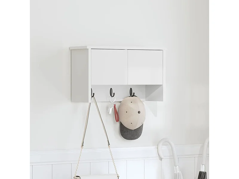 Porte-manteau mural Blanc 50 x 20 x 30 cm Bois d'ingénierie
