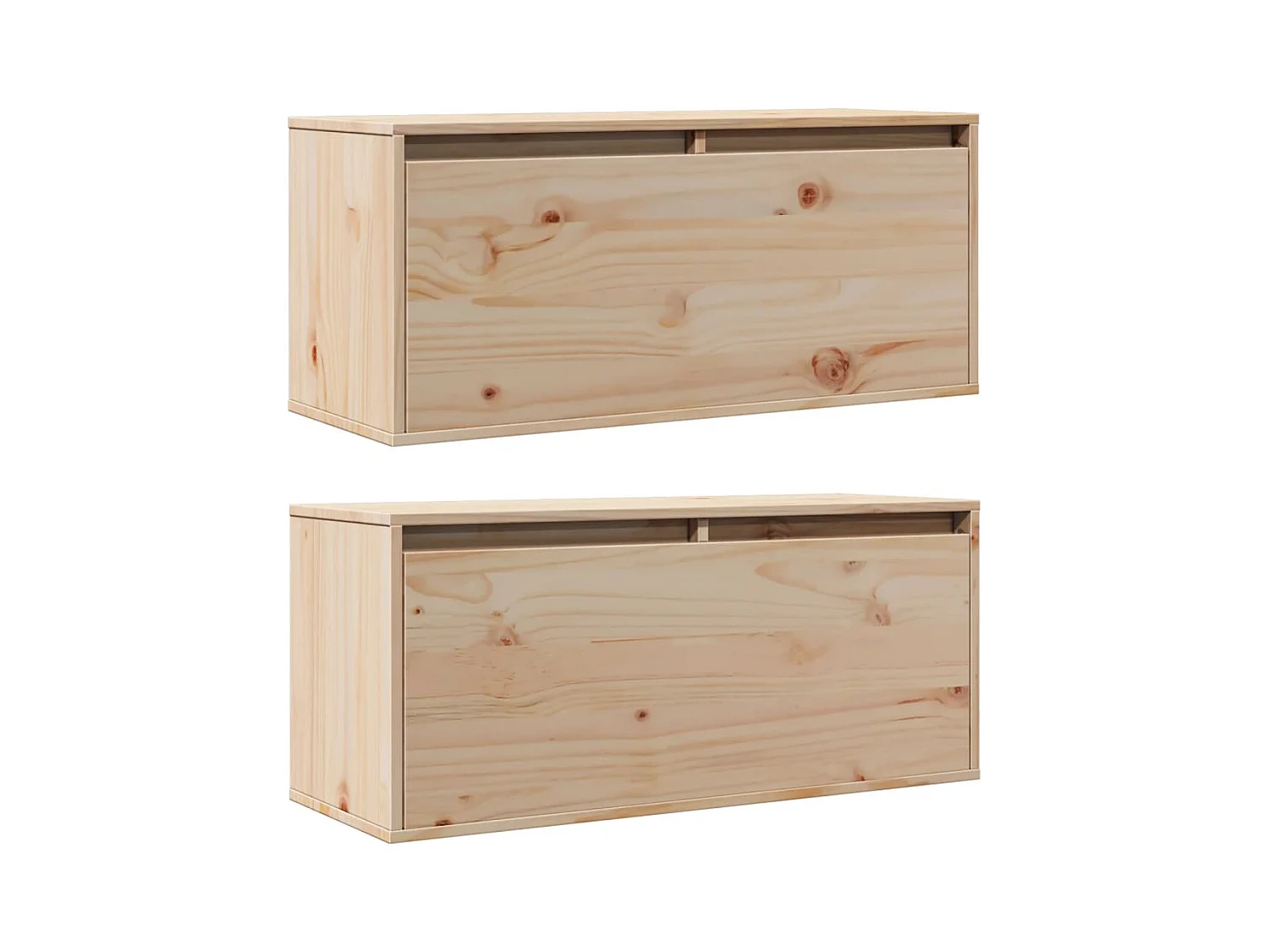 Armarios de pared 2 uds 80x30x35 cm Madera maciza de pino