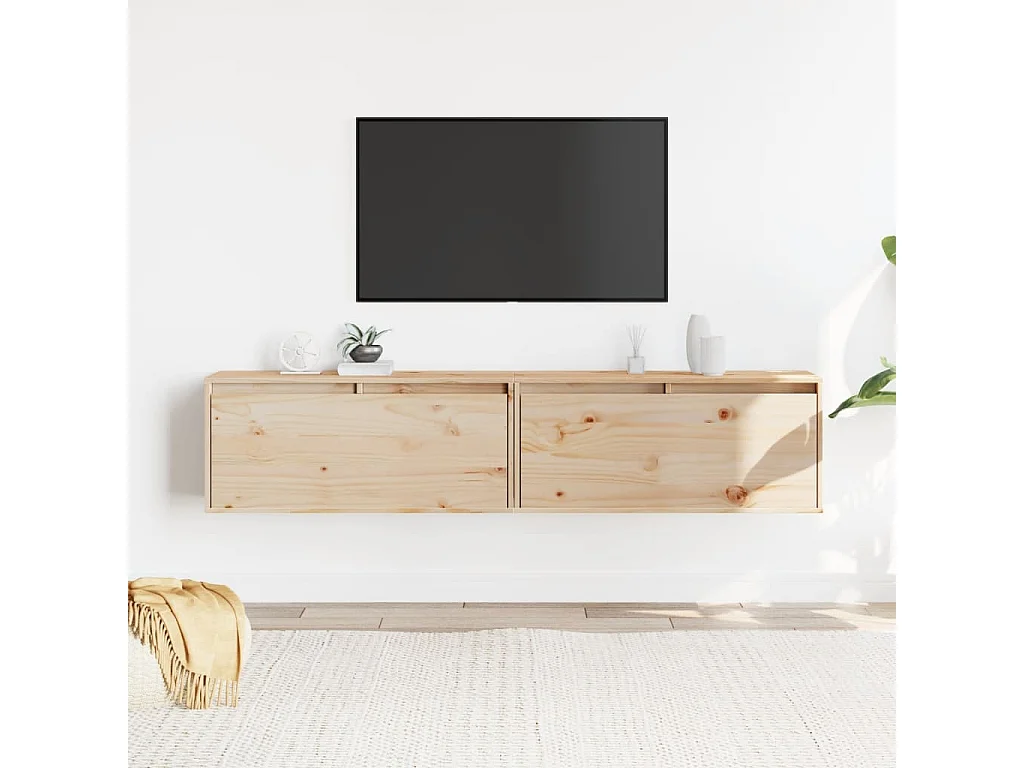 Armoires murales 2 pcs 80x30x35 cm Bois de pin massif
