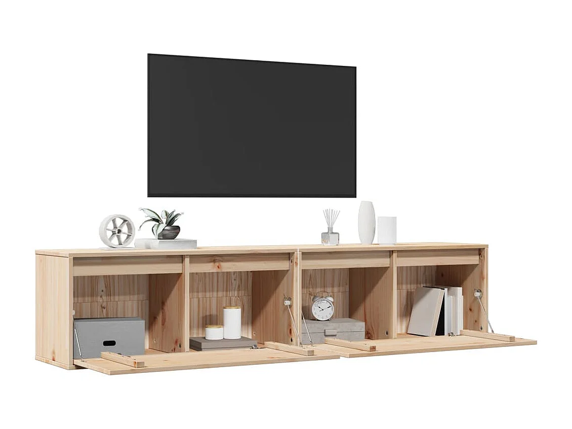 Armoires murales 2 pcs 80x30x35 cm Bois de pin massif