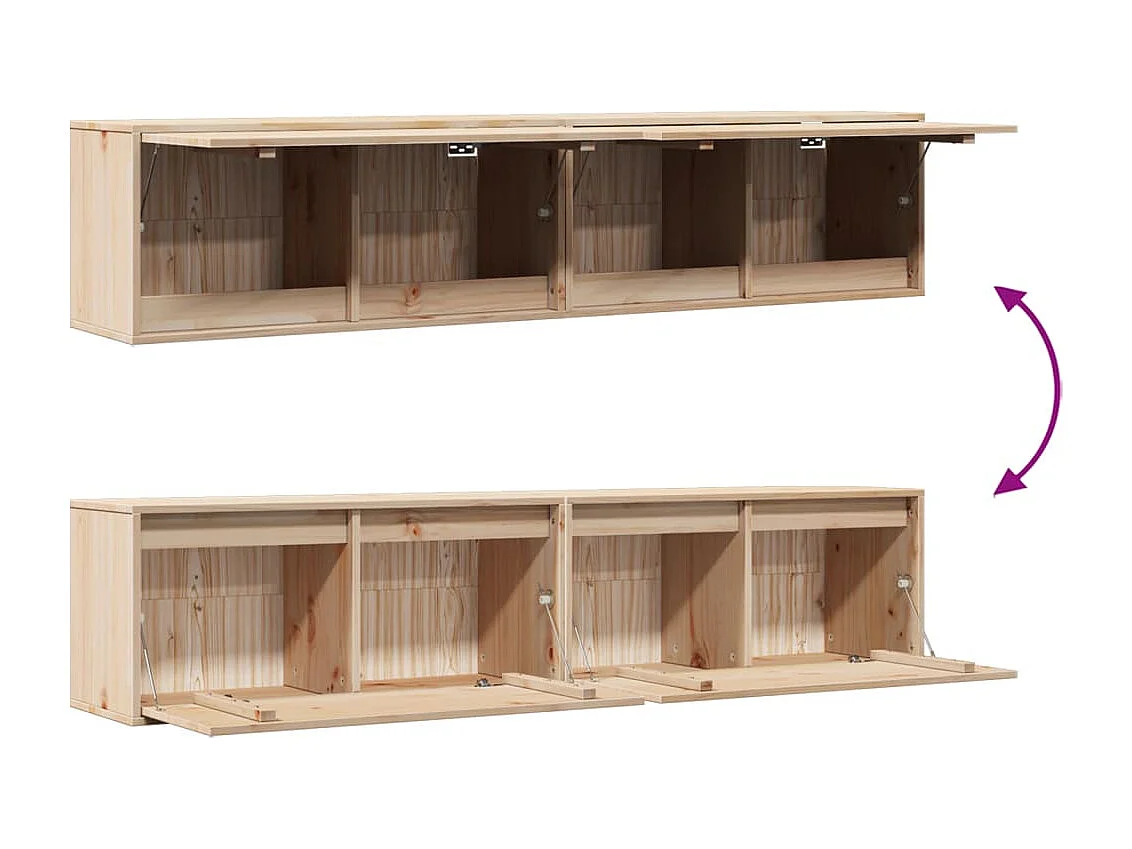 Armoires murales 2 pcs 80x30x35 cm Bois de pin massif