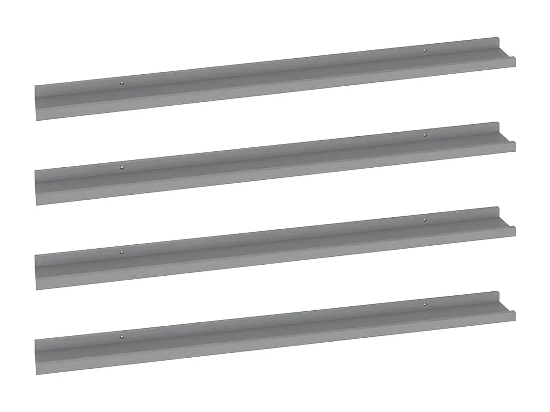 Étagères murales 4 pcs Gris 100x9x3 cm