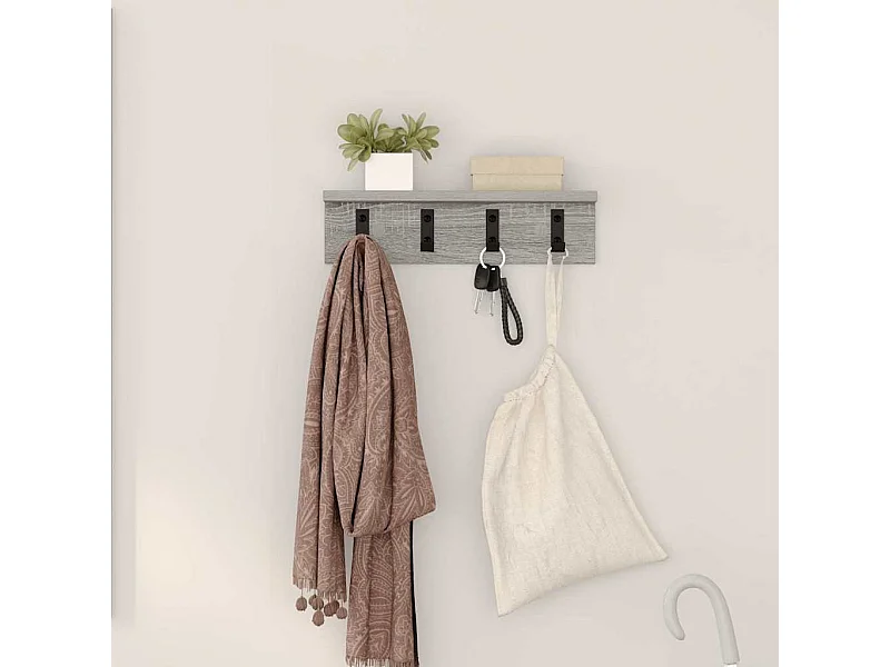Appendiabiti da parete Sonoma grigio 40 x 10,5 x 10,5 cm