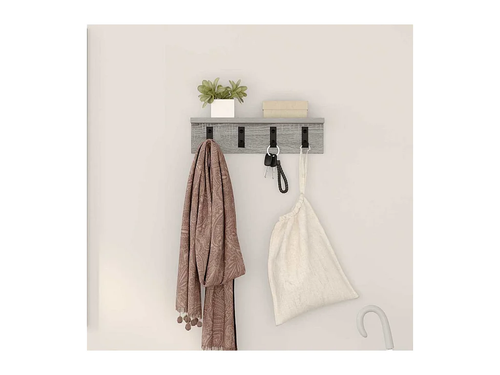 Perchero de pared Sonoma gris 40 x 10,5 x 10,5 cm