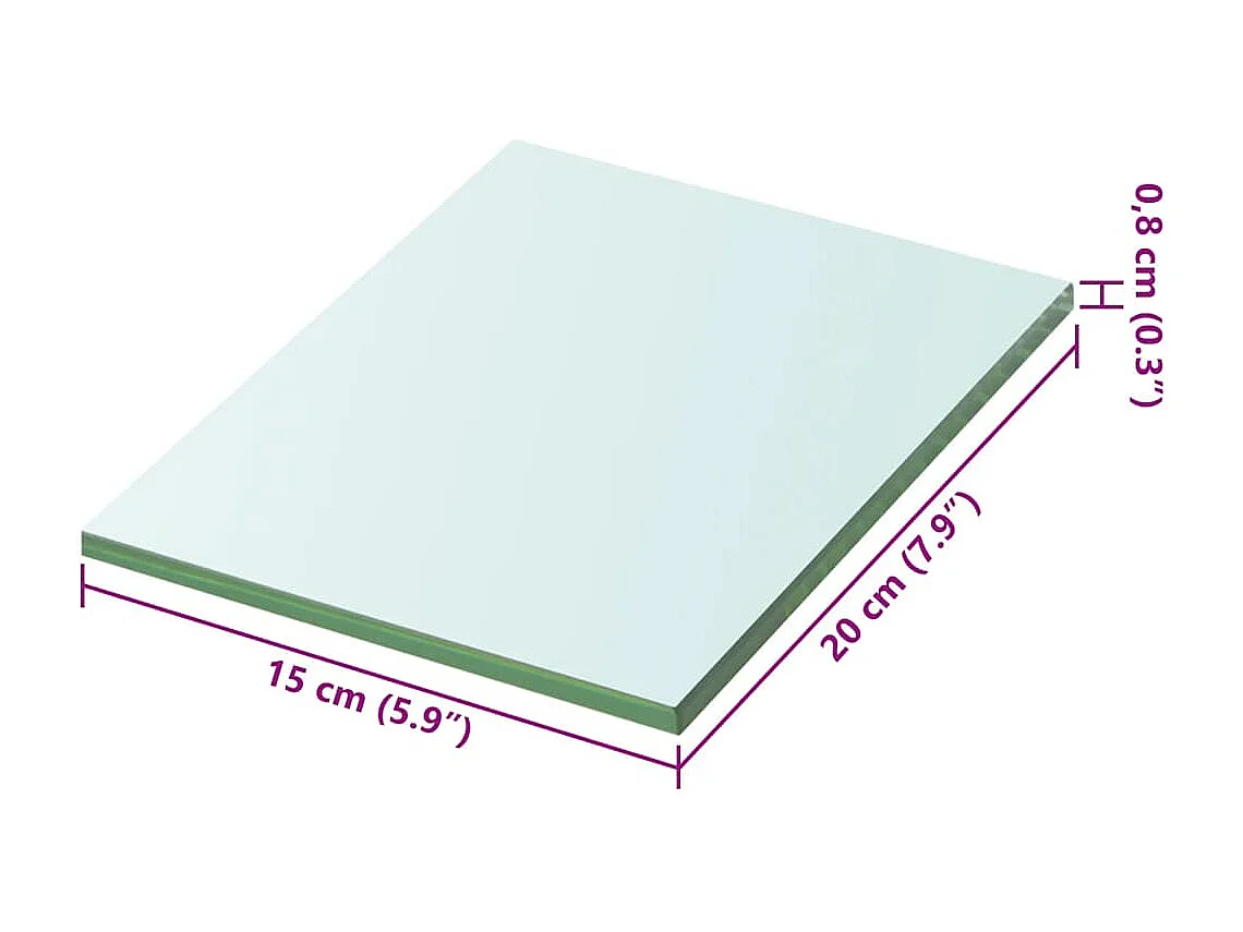 Panneau d’étagère Verre transparent 20 x 15 cm