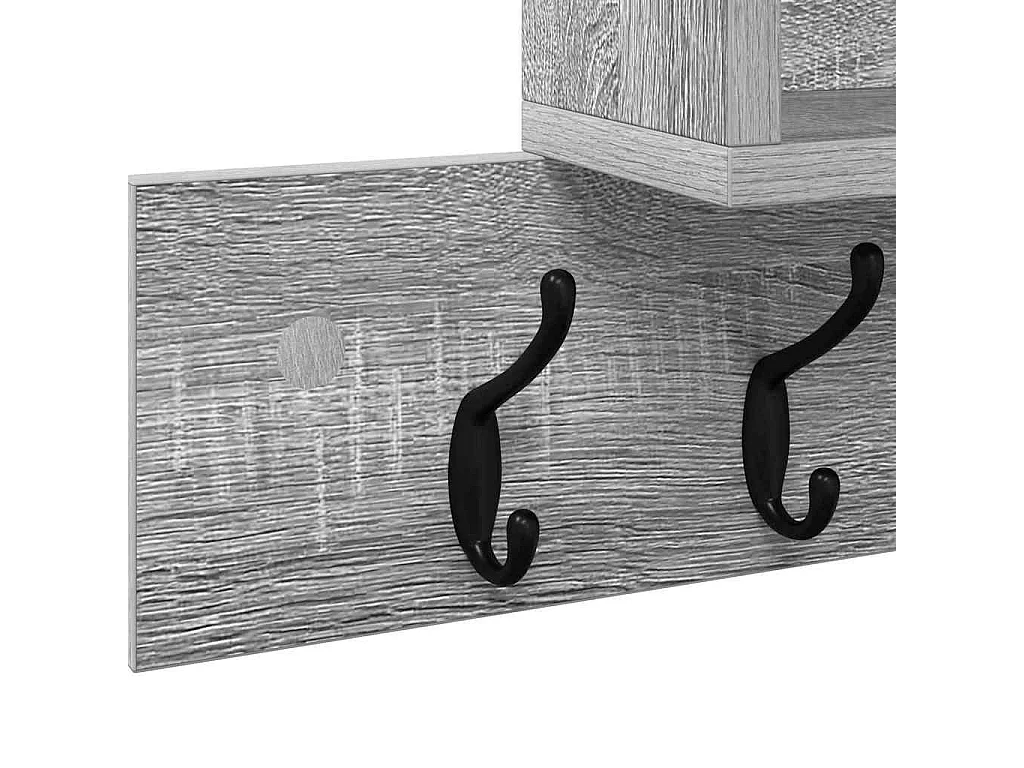 Perchero de pared con estante Sonoma, gris, 100 x 12 x 43,5 cm