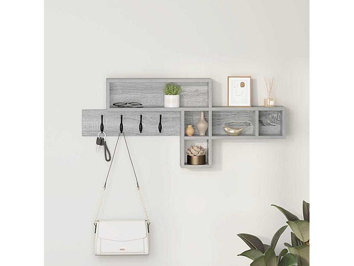 Appendiabiti con ripiani, legno ingegnerizzato grigio Sonoma | Leroy Merlin