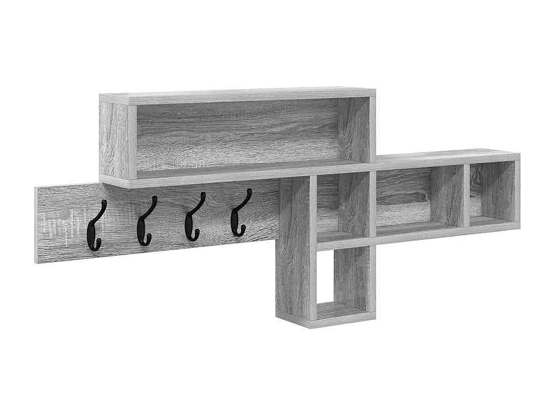 Perchero de pared con estante Sonoma, gris, 100 x 12 x 43,5 cm