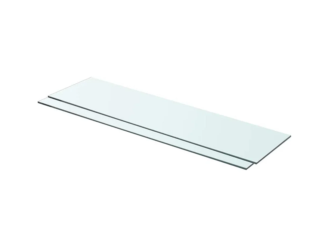 Plankpanelen 2 stuks Transparant glas 80 x 20 cm