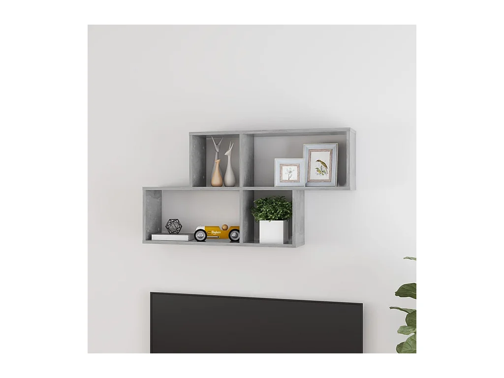 Estante de pared de hormigón gris 100x18x53 cm Madera de ingeniería