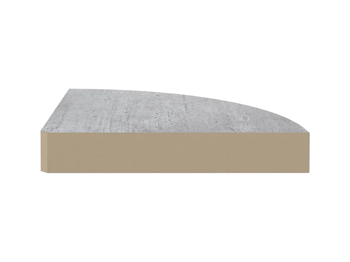 Betongrijze wandhoekplank 25x25x3,8 cm MDF