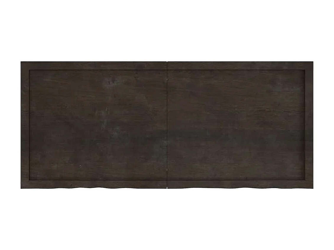 Mensola da parete marrone scuro in legno massello di rovere trattato