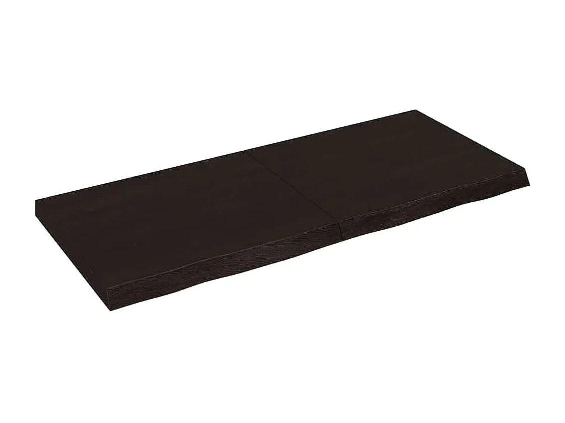 Mensola da parete marrone scuro in legno massello di rovere trattato