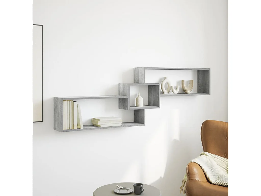 Armario de pared 158x18x53 cm madera de ingeniería gris hormigón