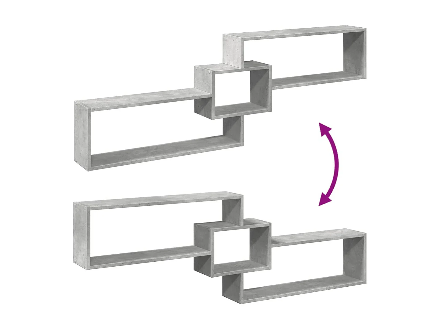 Armario de pared 158x18x53 cm madera de ingeniería gris hormigón