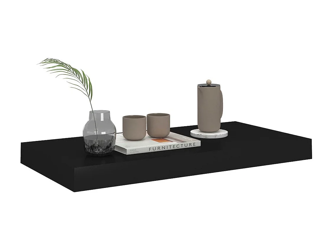 Étagère murale flottante noir 50x23x3,8 cm MDF