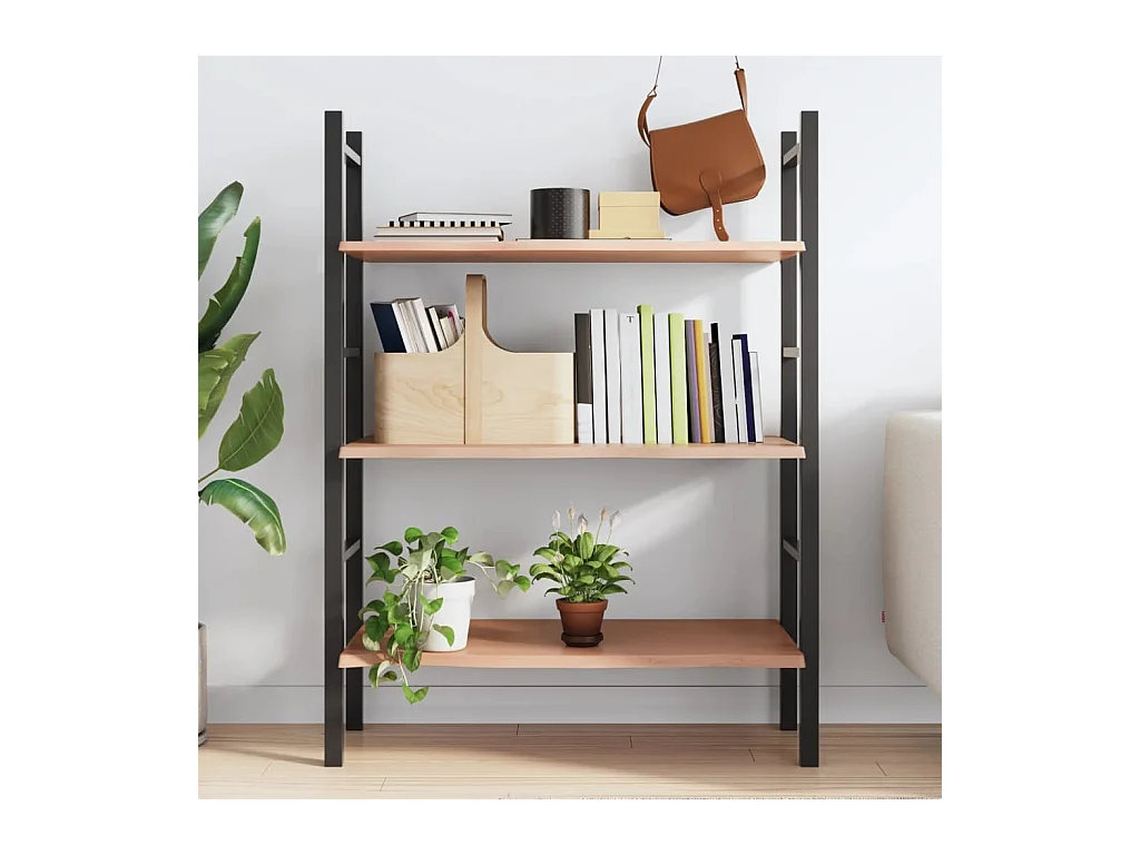 Lichtbruine wandplank 100x40x2cm massief behandeld eikenhout