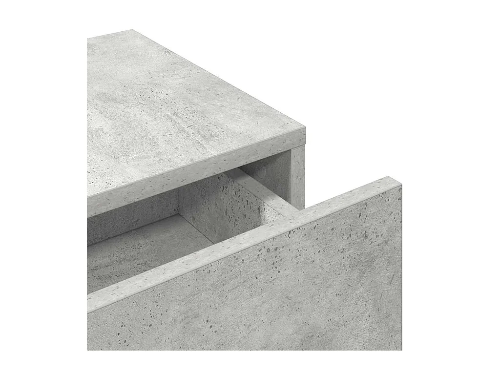 Estante de pared de madera de ingeniería de color gris hormigón con cajones