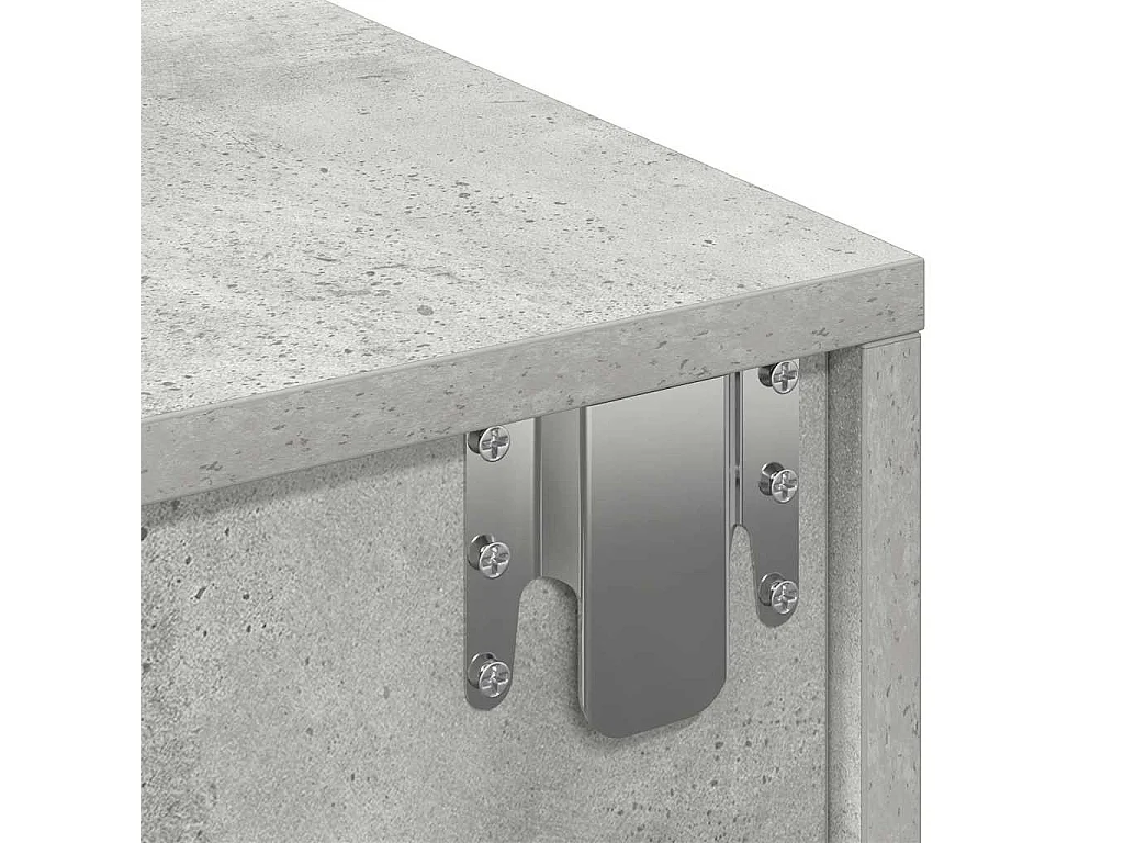 Étagère murale avec tiroirs gris béton bois d'ingénierie