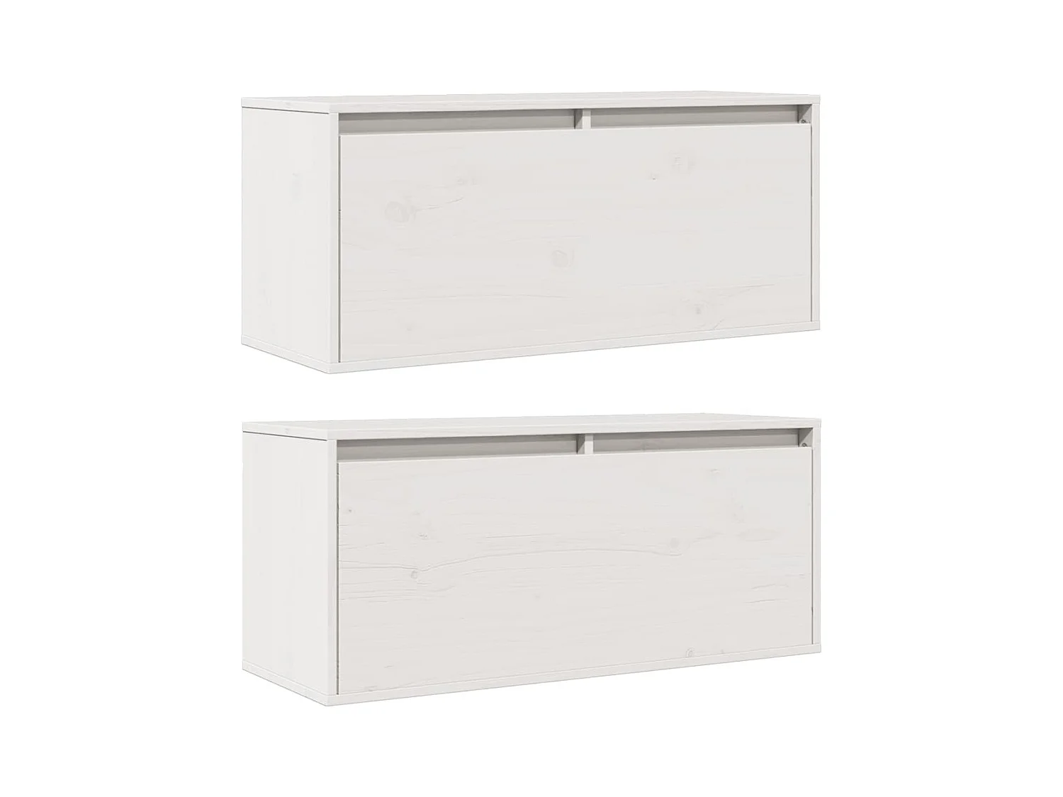 Pensili 2 pz Bianco 80x30x35 cm Legno massello di pino