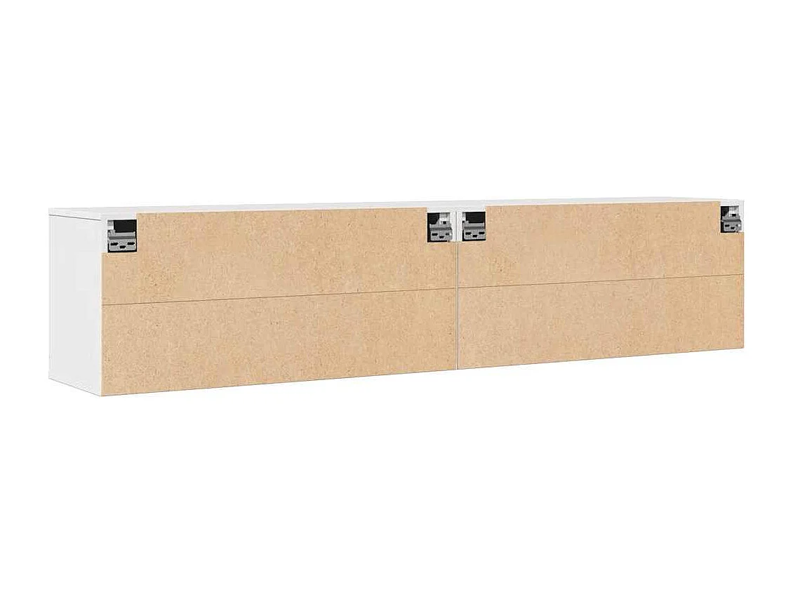 Pensili 2 pz Bianco 80x30x35 cm Legno massello di pino