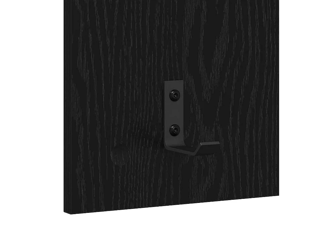 Appendiabiti da parete con ripiano Rovere nero 90 x 40 x 10 cm