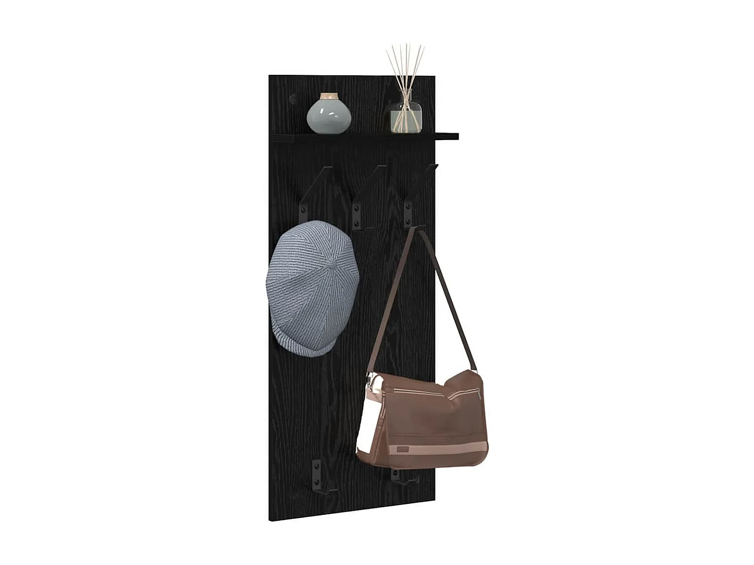 Porte-manteau mural avec étagère Chêne noir 90 x 40 x 10 cm
