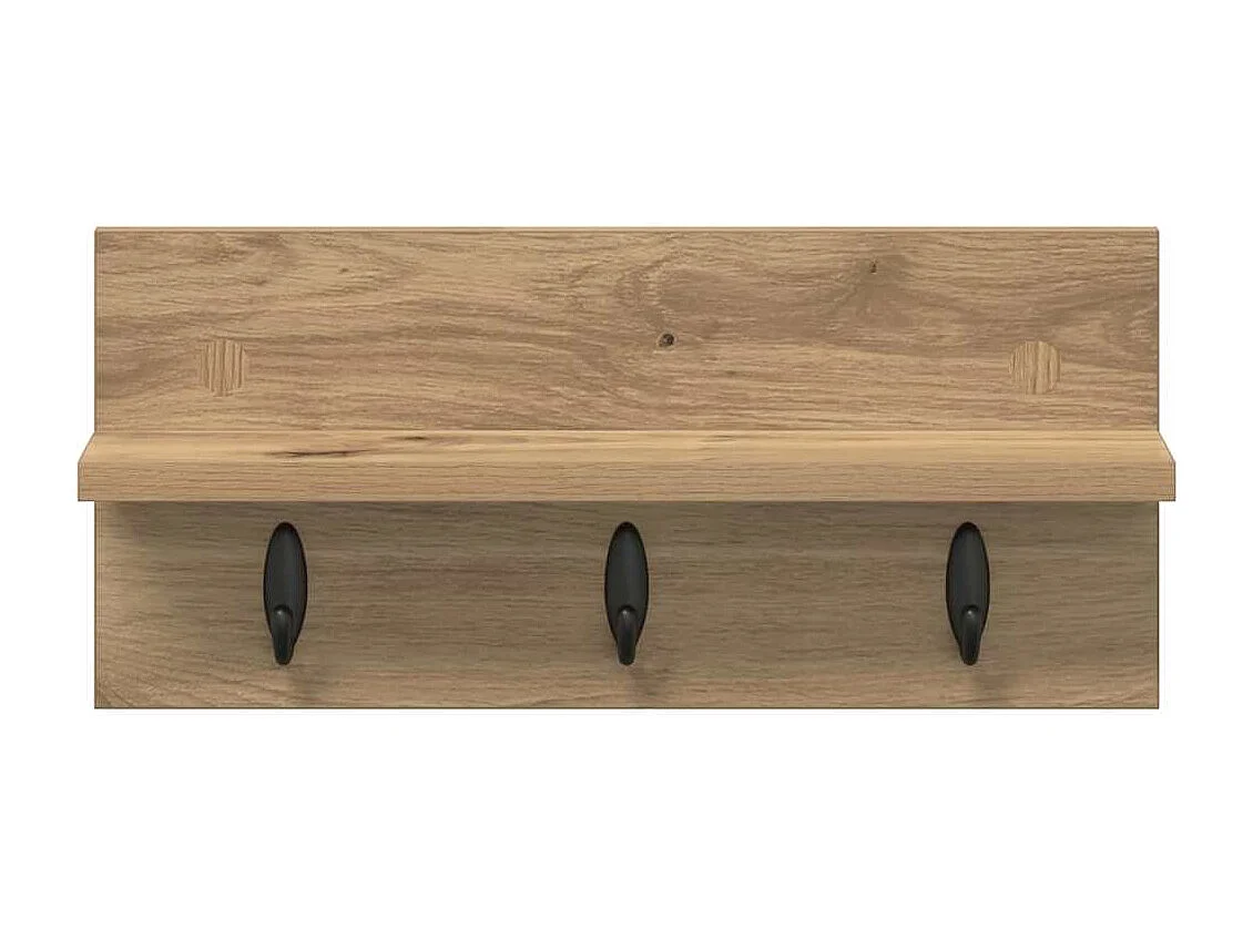 Appendiabiti da parete in rovere fatto a mano 40 x 10,5 x 18 cm