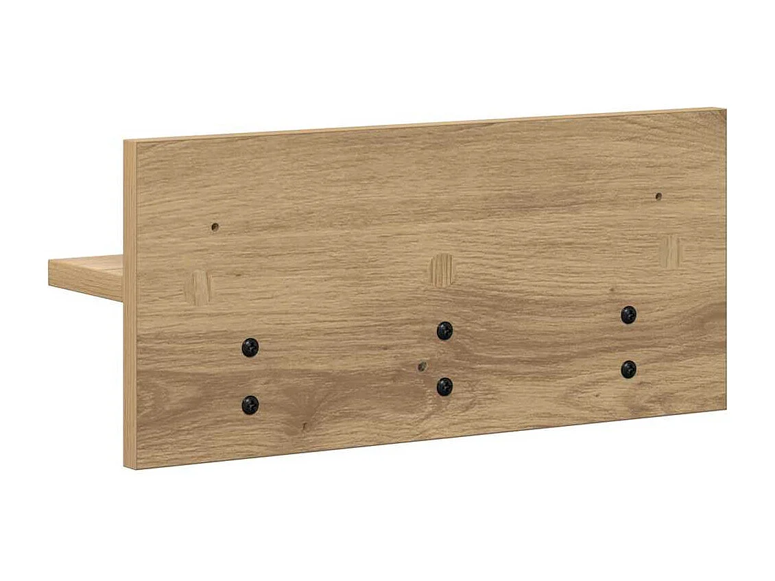 Appendiabiti da parete in rovere fatto a mano 40 x 10,5 x 18 cm