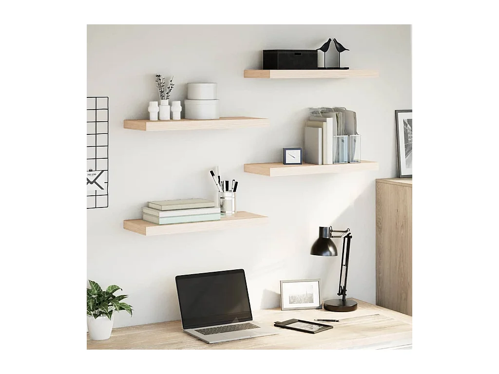 Estantes flotantes 4 piezas 60x23,5x4 cm madera de ingeniería